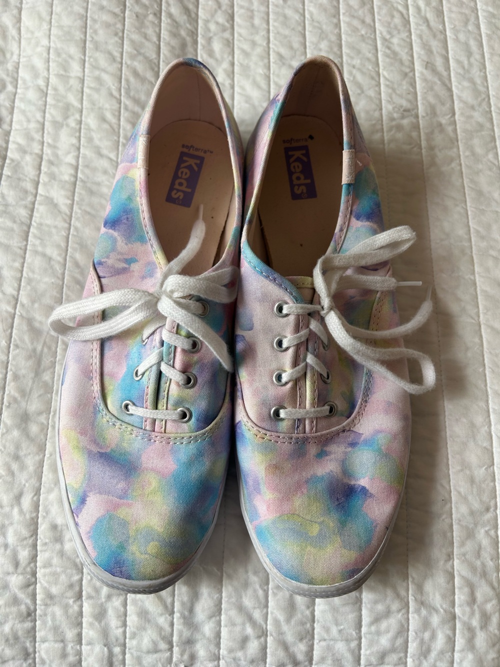 Keds Women's Pastel Watercolor Canvas Sneakers - Pink/Blue